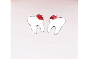 MEYA 50pcs of DIY Teeth Shape Wall Mirror Sticker, Dental Care Mirrored Teeth Decals for Dentist Clinic Party Decoration (1'', Silver Mirror)