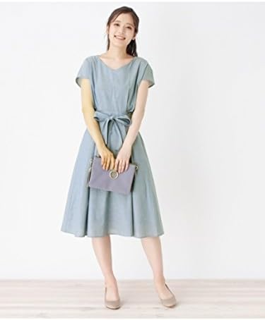 Amazon Co Jp Soup スープ シャンブレーミディ丈ワンピース 服 ファッション小物