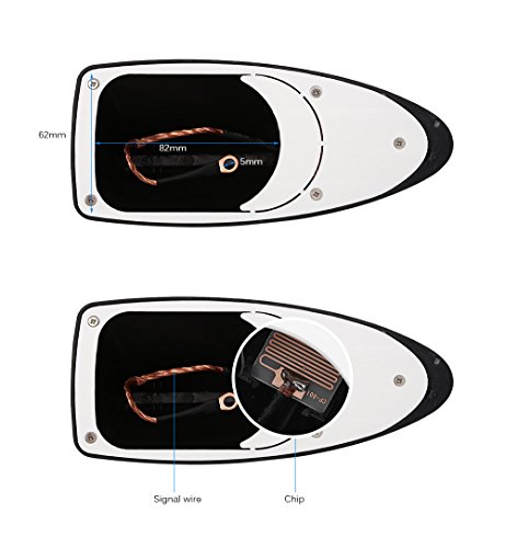 AUTOLOVER Universal Antenna Car with Blank Radio Shark Fin Antenna Shark Fin Shaped Radio Signal Decorative(Black)