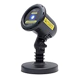 BlissLights Motion Blue Firefly Laser Projector w/ Remote, Stake, Stand - Indoor/Outdoor Home Landscape Decoration Lighting for Holidays, Parties, Events (Blue)
