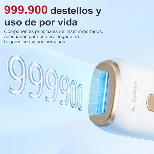 AraSyleon Sapphire Cooling IPL Epilator For Men And Women | Large Light Window, 5 Energy Levels, Includes Protective Glasses, Razor and Storage Bag