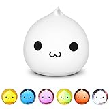 CestMall Waterdrop Silicone LED Night Light for Kids,Multicolor Nursery Cute Lamp, Battery Powered,Tap Control Touch Sensor Nightlight for Baby Children Toddler Infant (A)