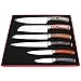 La Cote 6 Piece Chef Knives Set Japanese Stainless Steel Wood Handle in Gift Box (6 PC Chef Knife Set - Pakka Multi)