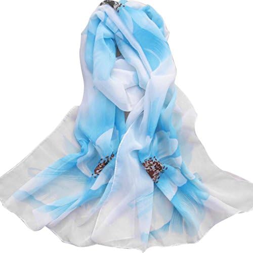 Women Chiffon Silk Long Scarves, TRENDINAO Ladies Girls Lightweight Soft Scarf Shawl Wrap