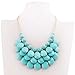 JANE STONE Fashion Bubble Layered Necklace Floating Teardrop Collar Statement Jewelry for Women(Fn0580-Aqua)