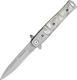 TAC Force TF-438P Assisted Opening Folding Knife, Silver Spear Point Blade, Simulated Mother of Pearl Handle, 4-Inch Closed