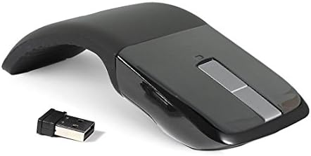 New Folding Mouse 2.4GHz Arc Touch Wireless Mouse Foldable Optical Mice with USB Receiver Suitable Bending Start Flat Close for Notebook/Laptop (Black)