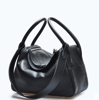 Talentote 100% Genuine Leather Calfskin Women's Shoulder Bag Handbag Tote Excellent Workmanship Ttc-fns-ld-lz (S, black)