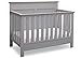 Crib Furniture - 7 Piece Nursery Set with Crib Mattress, Convertible Crib, Dresser, Bookcase, Glider Chair, Changing Top, Crib Sheets, Serta Fall River - Gray/Dove Gray