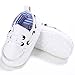 Voberry Newborn Baby Boy Girl Leather Crib Shoes Toddler Soft Sole Sneakers (6~12 Month, White)