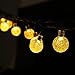 Lumitify 2 Pack Globe Solar String Lights, 19.7ft 30 LED Fairy Crystal Ball Outdoor Decorative Lights(Warm White)