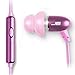 JLab J6M High Fidelity Metal Ergonomic Earbuds Style Headphones w/Mic, Guaranteed for Life - Honeysuckle Pink