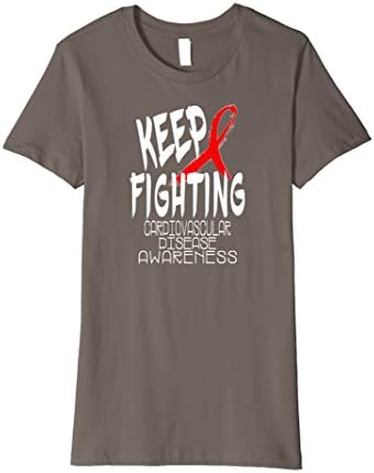 Womens Keep Fighting CARDIOVASCULAR DISEASE PREMIUM Shirt Support Large Asphalt