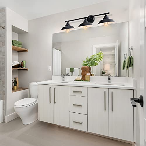Merbotin Farmhouse Bathroom Vanity Lights, Black 3Light Bathroom