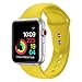 Straper Sport Band For Apple Watch,Soft Silicone Replacement Wristbands For Apple Watch Sport Series 3 Series 2 Series 1 NIKE+ Sports and Edition (Yellow 38mm S/M)