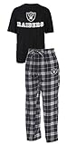 Concepts Sport Oakland Raiders NFL Great Duo Men's T-Shirt & Flannel Pajama Sleep Set