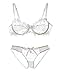 Nanier Women's Thin Transparent Lace Bra Set White 40D