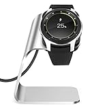 NANW Compatible with Samsung Galaxy Watch 42mm 46mm Gear S3 Charger (Not for Active), Replacement Charging Cradle Dock Station Adapter Holder with 4.2ft USB Charging Cable, Silver