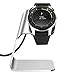 NANW Compatible with Samsung Galaxy Watch 42mm 46mm Gear S3 Charger (Not for Active), Replacement Charging Cradle Dock Station Adapter Holder with 4.2ft USB Charging Cable, Silver