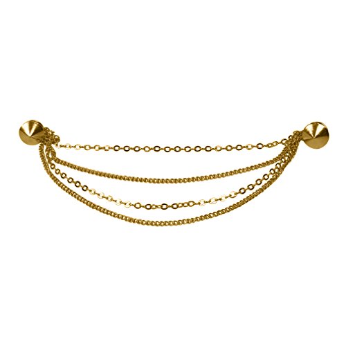 Evelots goldtone round stud collar brooch pin,stylish shawl/sweat…