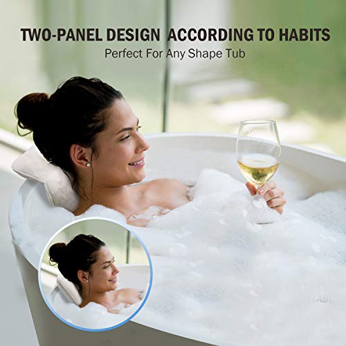 PINGKO Bath Pillow with Head, Neck, Shoulder and Back Support - Non-Slip, Extra Thick & Soft, Machine Washable,3D Air Mesh Technology,Pad with 6 Suction Cups Spa Bathtub Pillow - Thumbnail 2