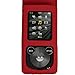 iGadgitz Red Leather Case for Sony Walkman NWZ-E384 with Detachable Carabiner + Screen Protector