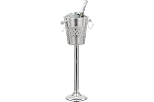 Nagina International Deep Hammered 4 Liter Wine Chiller and Ice Bucket with Steel Bucket Base, Ideal for Dinner Parties, Wedd