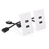 Cable Matters 2-Pack 2-Port HDMI Wall Plate in White (4K UHD, ARC, and Ethernet Pass-Thru Support)