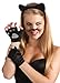 Rubie's Costume Cat Paws Fingerless Gloves, Black/Gray, One Size