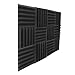 NRG Acoustic Double Thick Studio Acoustic Wedge Foam Panels 12 Pack of 12”x12”x2” (Charcoal)