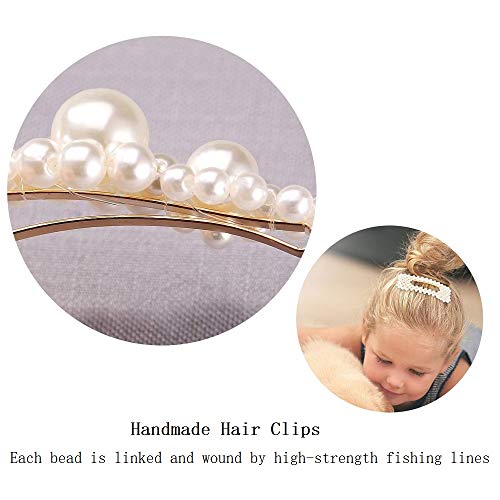 Onlyesh Pearl Hair Clip for Women Hair Pins for Girls Hair Decorative Silver Pearl Alligator Clips Gold Fashion Styles (8pcs)