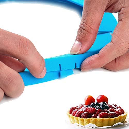 Neepanda Pie Crust Shield Adjustable Pie Crust Protector BPA-free FDA Food Safe Silicone Pie Shield Protector, Fits Any Size Pie 8 to 11.5-inch Including Rimmed Dishes(2 Pack, Red)