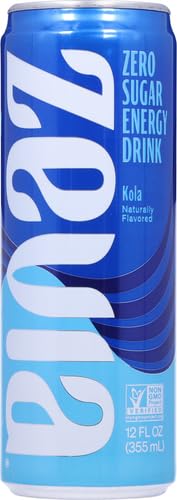 ZEVIA ZERO CALORIE ENERGY DRINK, KOLA, 12 OUNCE CAN