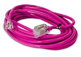 25-ft 14/3 Heavy Duty Lighted SJTW Indoor/Outdoor Extension Cord by Watt's Wire - Pink 25' 14-Gauge Grounded 15-Amp Three-Prong Power-Cord (25 foot 14-Awg)