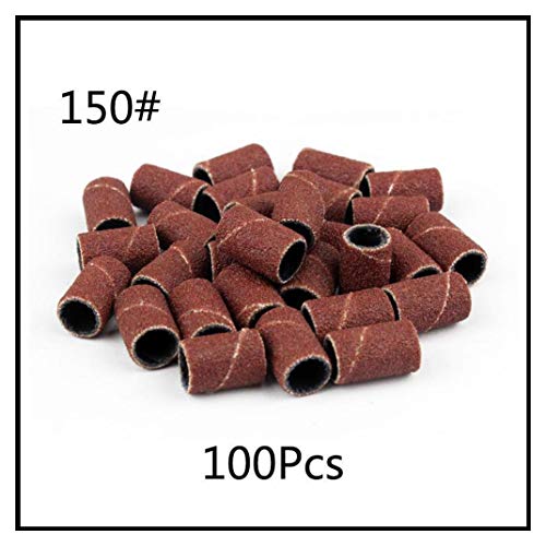 100Pcs/Pack #80#120#150#180#240 Sanding Bands Manicure Pedicure Nail Electric Drill Machine Grinding Sand Ring Bit