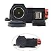 RioRand Waterproof 5V/2.1A Dual USB Output Motorcycle Handlebar Clamp Power Adapter Charger USB Charging System with DC 12V Car Cigarette Lighter Socket - Black