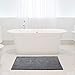 Vdomus Soft Microfiber Shag Bath Rug, Extra Absorbent Comfortable, Anti-Slip,Machine-Washable Large Bathroom Mat (Grey 47'' X 26'')
