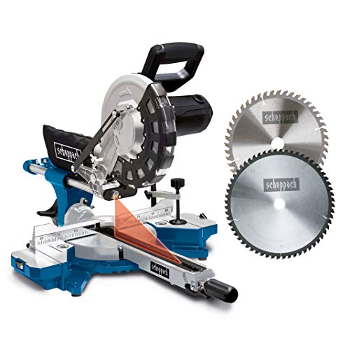 Scheppach HM254 Kappzugsäge mit Softstart & Laser - 2000W Leistung |Ø 255mm Sägeblatt | Schnittbreite/höhe: 340mm x 90mm…