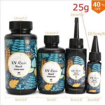 FEVERWORK UV Resin Hard Ultraviolet Solar Sunlight Curing Cure Activated 25/60/100/200g - 25g