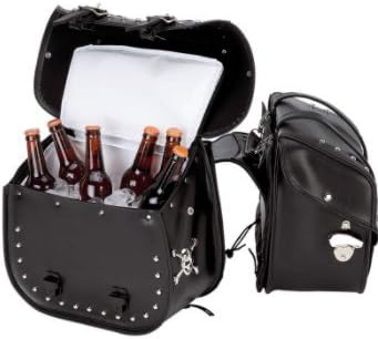 SKB Family 4pc Studded Motorcycle Saddlebag Cooler Set crossbones skull removable