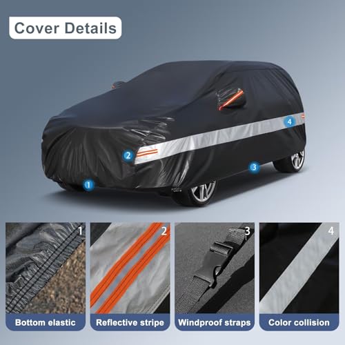Holthly Exterior Car Cover for Opel Corsa D/E/A/B/C/F (1982-2025), Car Cover 10 Layers of Protection, 100% Waterproof, Anti-Dust, Windproof, Rainproof, UV Protection.