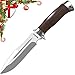 Grand Way Hunting Knife - Fixed Blade Knife - Large Bushcraft Fishing Knife with Sheath - Best 440c Stainless Steel Classic Large Sharp Blade - Hunting Knife Wood Handle 2432 AKP (Wood, Medium)