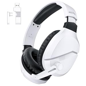 WolfLawS ゲーミングヘッドセット ワイヤレス 2.4G/Bluetooth5.3/有線 3WAY接続 無線 ヘッドセット マイク付き TA2000 (ホワイト)