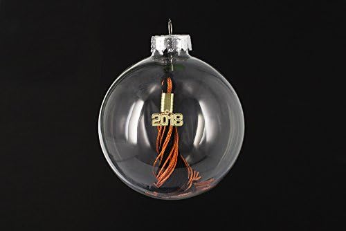 Tassel Depot Graduation Ornament with 2018 Tassel - BLACK / ORANGE