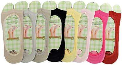 Women's Girls 6-Pack No-Show Open Toe Socks Non-slip 6 Pairs Random Color