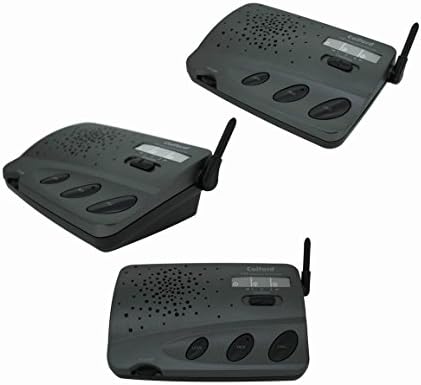 Calford 3 Channel Home Wireless Voice Intercom System for Office Shop (Charcoal, Pack of 3 Stations) 688