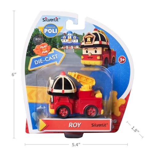 Robocar POLI Roy Die-Cast Toy – Fire Truck Hero Figures Collection | STEM Education, Role Play Rescue Vehicle, Birthday for Kids Age1 2 3 4 5