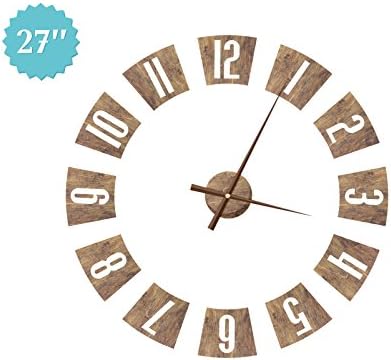 Arabic Numerals Clock Wall Clock Walnut Decor Rustic Wall Clock Living Room Clock Wooden Wall Clock Wall Decor Office Clock Brown Clock