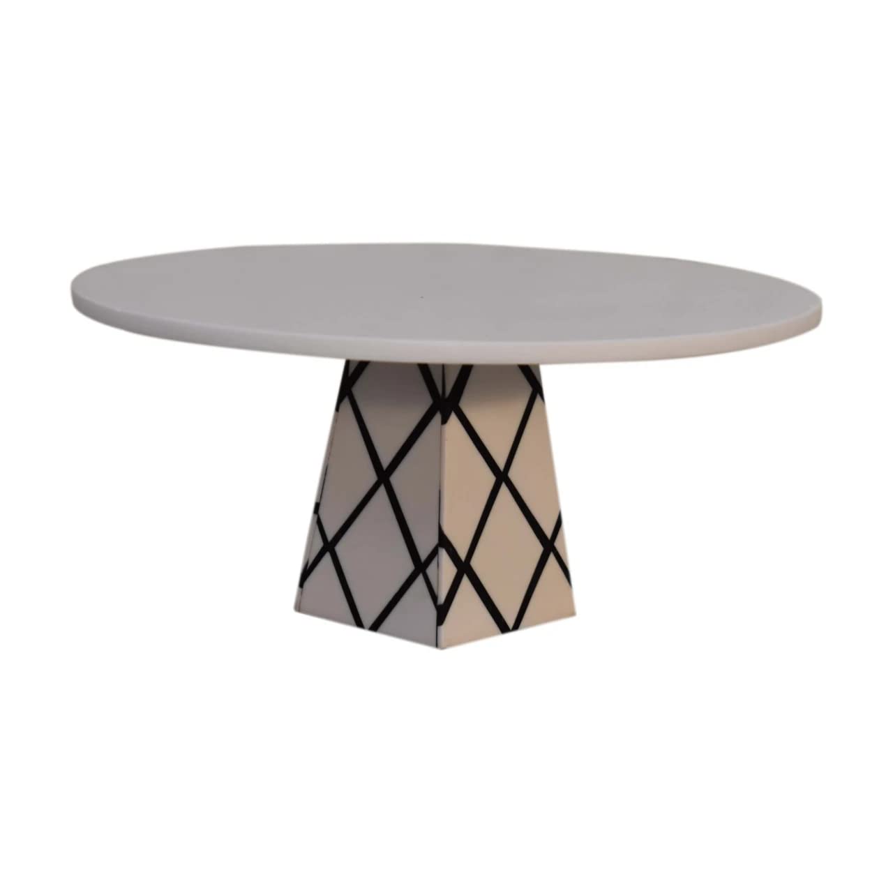 Artisan Furniture IN1625 White Cross Base Resin Cake Stand Inlay