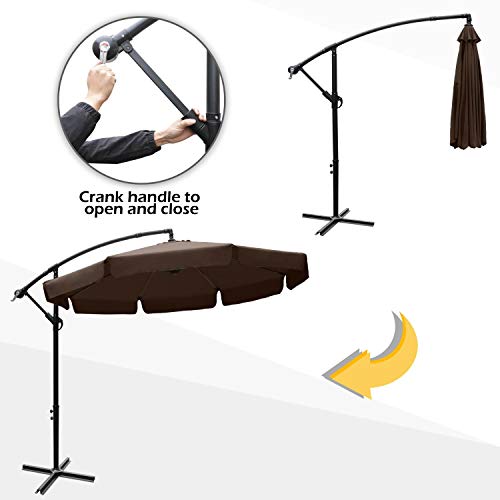 ABCCANOPY 270cm Sonnenschirm,Marktschirm Gartenschirm Terrassenschirm,Gestell Stahl,Braun – Bild 6